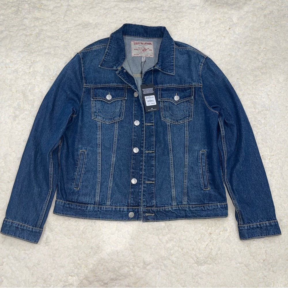 True Religion Denim Trucker Jacket - Medium Dreamy Wash - Picture 5 of 9